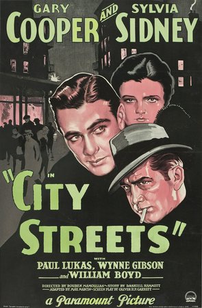 City Streets, Sylvia Sidney,Gary Cooper,Paul Lukas,Wynne Gibson,Guy Kibbee,William 