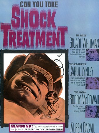 Shock Treatment, Lauren Bacall,Stuart Whitman,Roddy McDowall,Carol Lynley,Olive Deering,Ossie Davis,Donald Buka,Paulene Myers,Evadne Baker,Bob Wilke