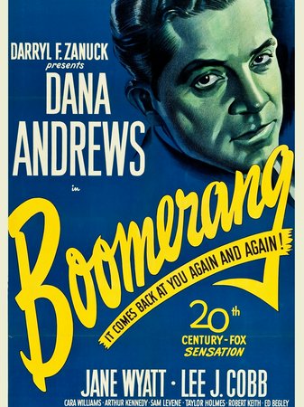 Boomerang, Reed Hadley,Jane Wyatt,Lee J. Cobb,Cara Williams,Arthur Kennedy,Taylor Holmes,Robert Keith,Ed Begley,Philip Coolidge,Bert Freed