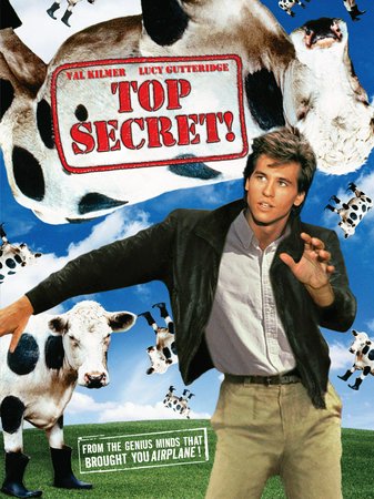 Top Secret, Val Kilmer,Lucy Gutteridge,Peter Cushing,Jeremy Kemp,Christopher Villiers,Warren Clarke,Harry Ditson,Jim Carter,Eddie Tagoe,Omar Sharif