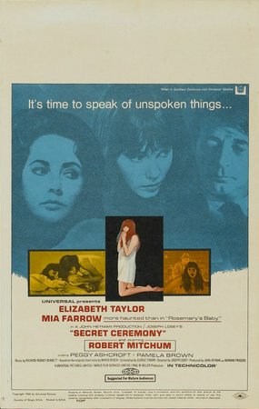 Secret Ceremony, Elizabeth Taylor,Mia Farrow,Robert Mitchum,Peggy Ashcroft,Pamela Brown,Michael Strong,Robert Douglas