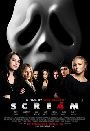 Scream 4, Neve Campbell,Courteney Cox,David Arquette,Emma Roberts,Hayden Panettiere,Rory Culkin,Anthony Anderson,Adam Brody,Mary McDonnell,Marley Shelton