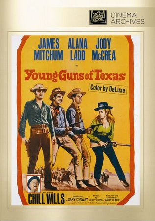 Young Guns of Texas, James Mitchum,Alana Ladd,Jody McCrea,Gary Conway,Chill Wills,Barbara Mansell,Robert Lowery,Troy Melton,Fred Krone,Alex Sharp