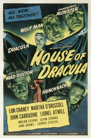 House of Dracula, John Carradine,Martha O'Driscoll,Lionel Atwill,Onslow Stevens,Ludwig Stossel,Glenn Strange,Skelton Knaggs,Joe Bernard,Dick Dickinson,Fred Cordova