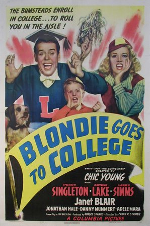 Blondie Goes to College, Penny Singleton,Arthur Lake,Larry Parks,Janet Blair,Larry Simms,Jonathan Hale,Danny Mummert,Adele Mara,Lloyd Bridges,Sid Melton
